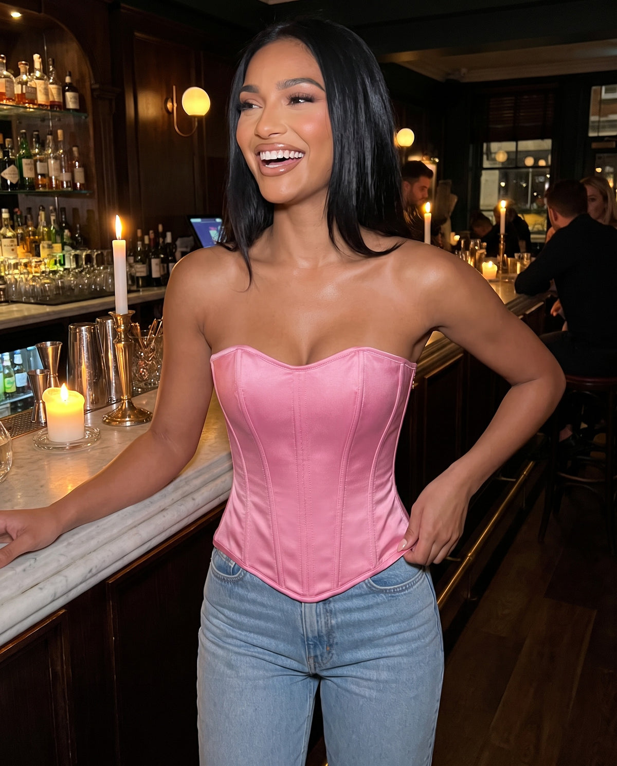 Vedette Corset Top in Pink – lifestyle | SKU: SOR-VEDETTE-PNK-XS,SOR-VEDETTE-PNK-S,SOR-VEDETTE-PNK-M,SOR-VEDETTE-PNK-L,SOR-VEDETTE-PNK-XL