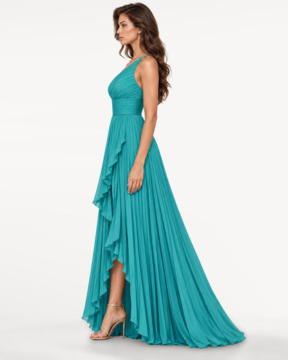 Aurelia Maxi Dress in Aqua — left-profile | SKU: SOR-AURELIA-AQU-XS,SOR-AURELIA-AQU-S,SOR-AURELIA-AQU-M,SOR-AURELIA-AQU-L,SOR-AURELIA-AQU-XL