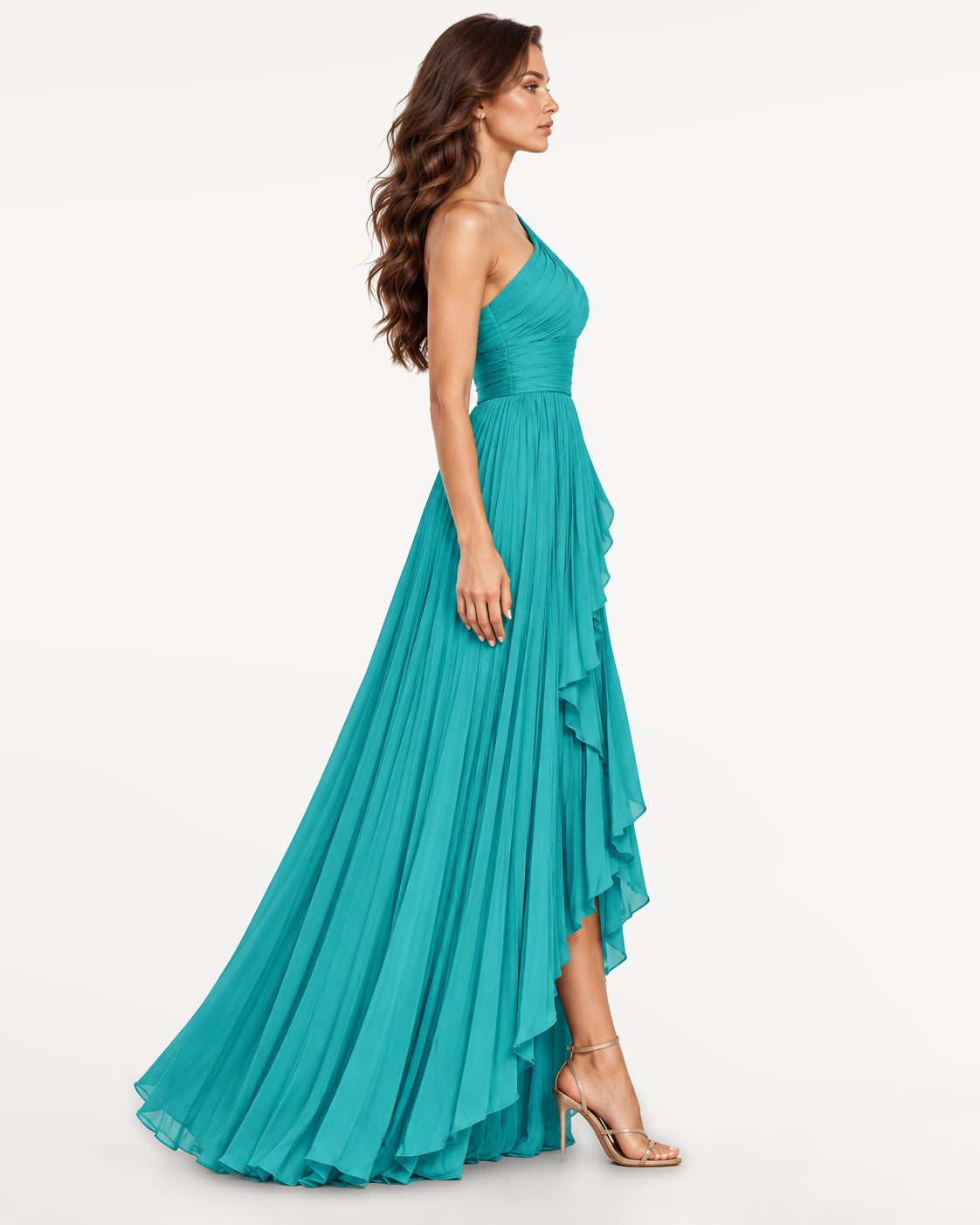 Aurelia Maxi Dress in Aqua — right-profile | SKU: SOR-AURELIA-AQU-XS,SOR-AURELIA-AQU-S,SOR-AURELIA-AQU-M,SOR-AURELIA-AQU-L,SOR-AURELIA-AQU-XL