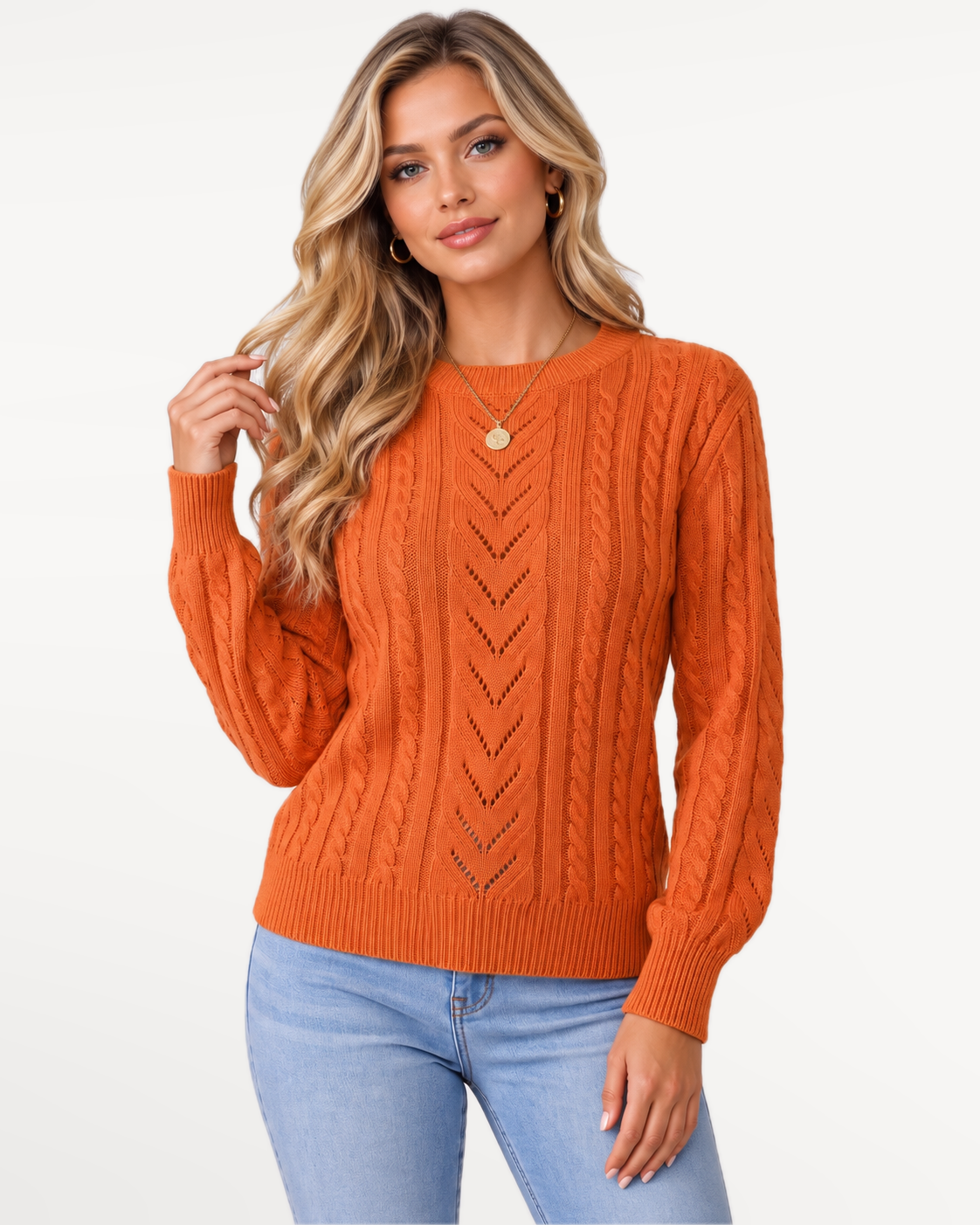 Aveline Knit Sweater in Orange – view 1