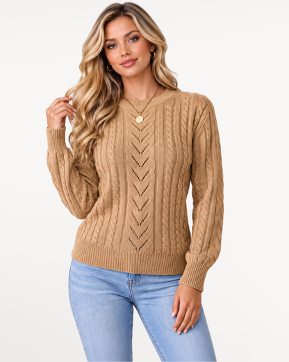 Aveline Knit Sweater in Khaki – view 1