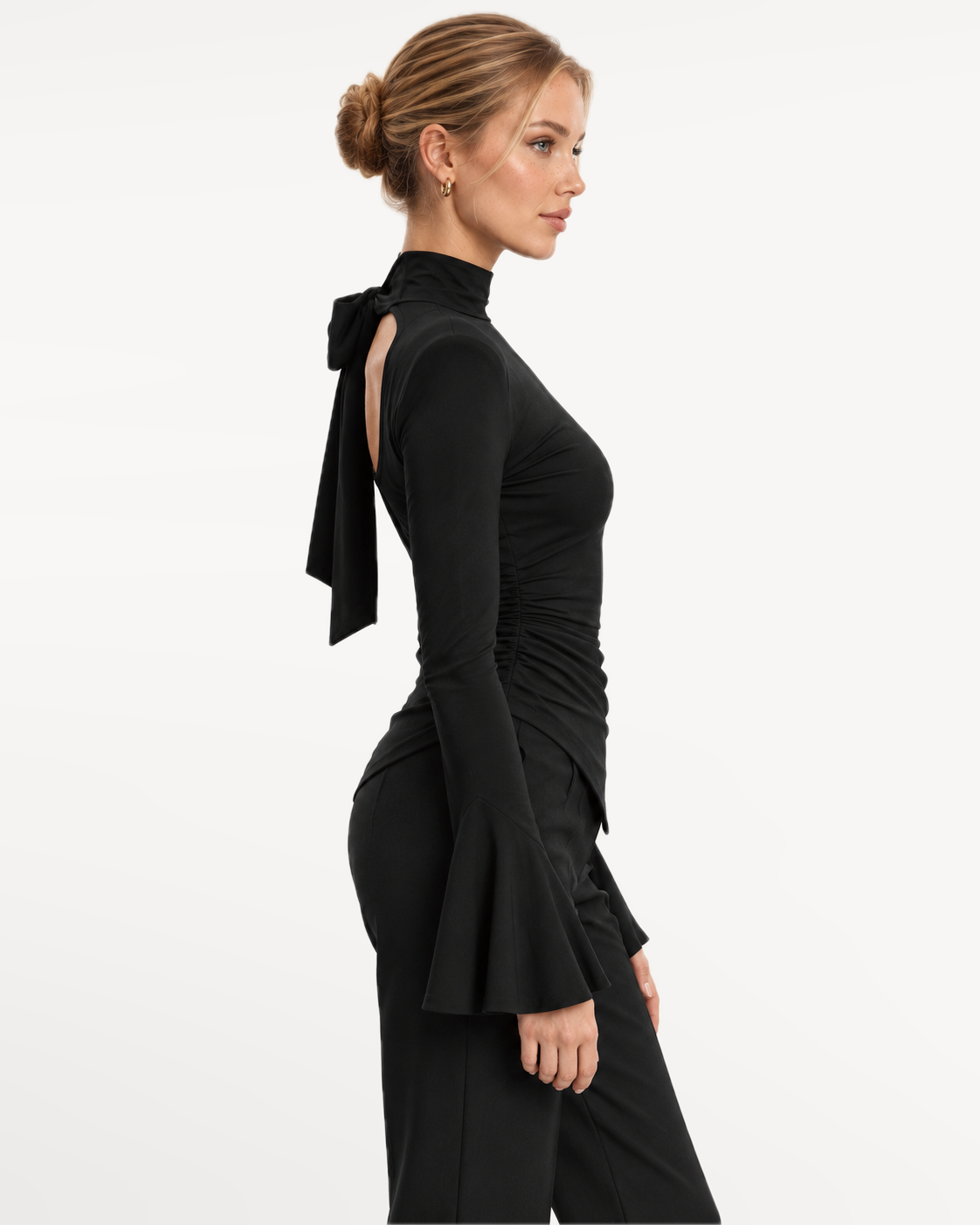 Celeste Bow Top in Black – right view