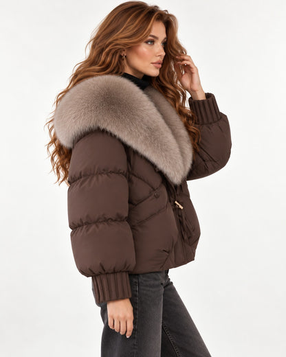 Celine Puffer in Coffee – right side view | SKU: SOR-CEL-COFFEE-XS,SOR-CEL-COFFEE-S,SOR-CEL-COFFEE-M,SOR-CEL-COFFEE-L,SOR-CEL-COFFEE-XL