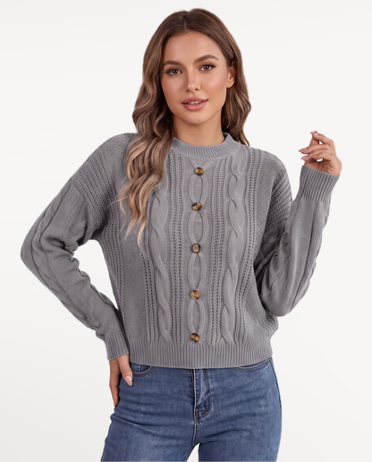 Coralie Knit Sweater in Gray – view 1