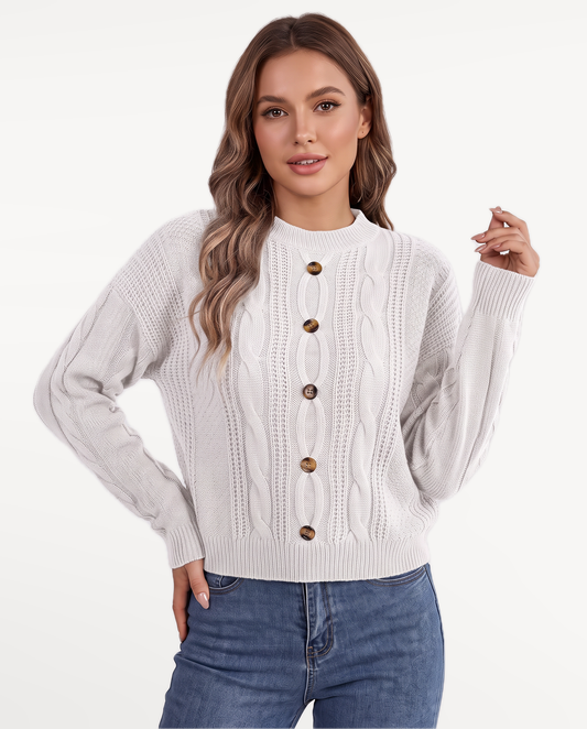 Coralie Knit Sweater in White – view 1