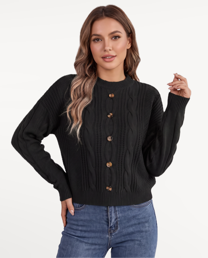 Coralie Knit Sweater in White – view 7 | SKU: CKS-528417963205741-WHITE-XS,CKS-528417963205741-WHITE-S,CKS-528417963205741-WHITE-M,CKS-528417963205741-WHITE-L,CKS-528417963205741-WHITE-XL