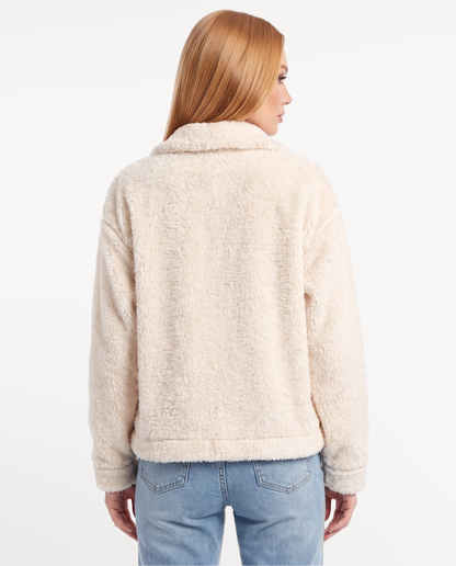 Ellie Teddy Jacket in White – back view | SKU: SOR-ELLIE-WHT-XS,SOR-ELLIE-WHT-S,SOR-ELLIE-WHT-M,SOR-ELLIE-WHT-L,SOR-ELLIE-WHT-XL