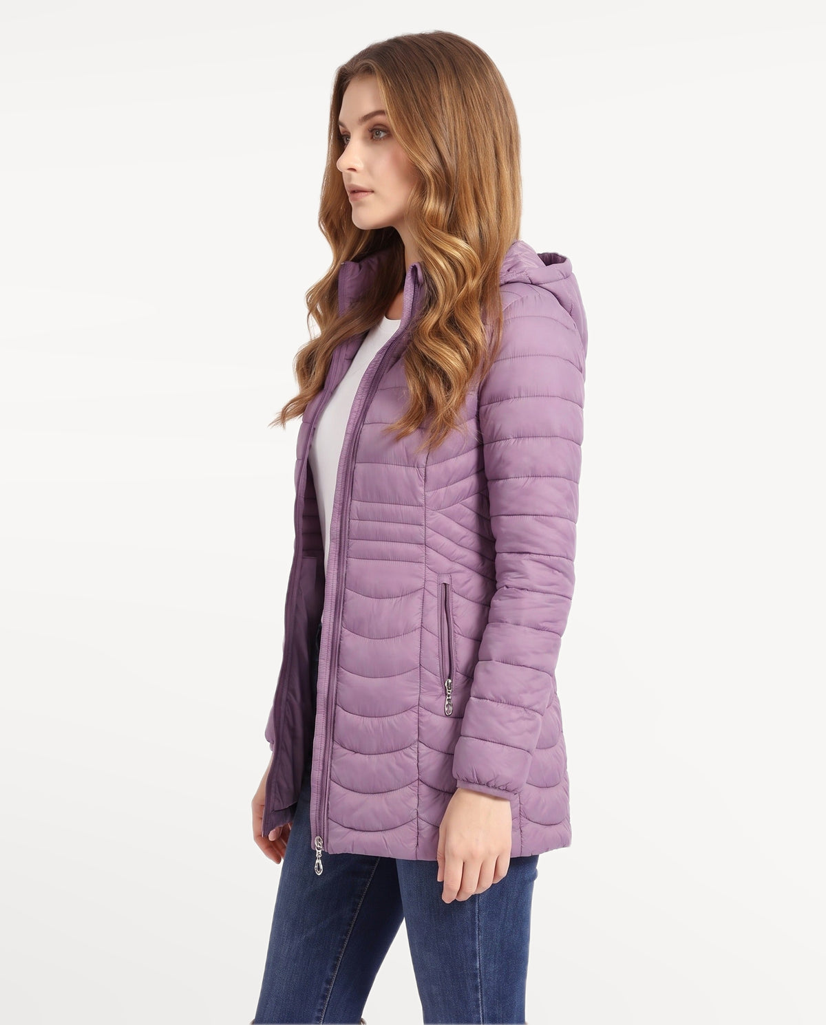 Elodie Puffer in Purple – left side view | SKU: SOR-ELO-PURPLE-XS,SOR-ELO-PURPLE-S,SOR-ELO-PURPLE-M,SOR-ELO-PURPLE-L,SOR-ELO-PURPLE-XL