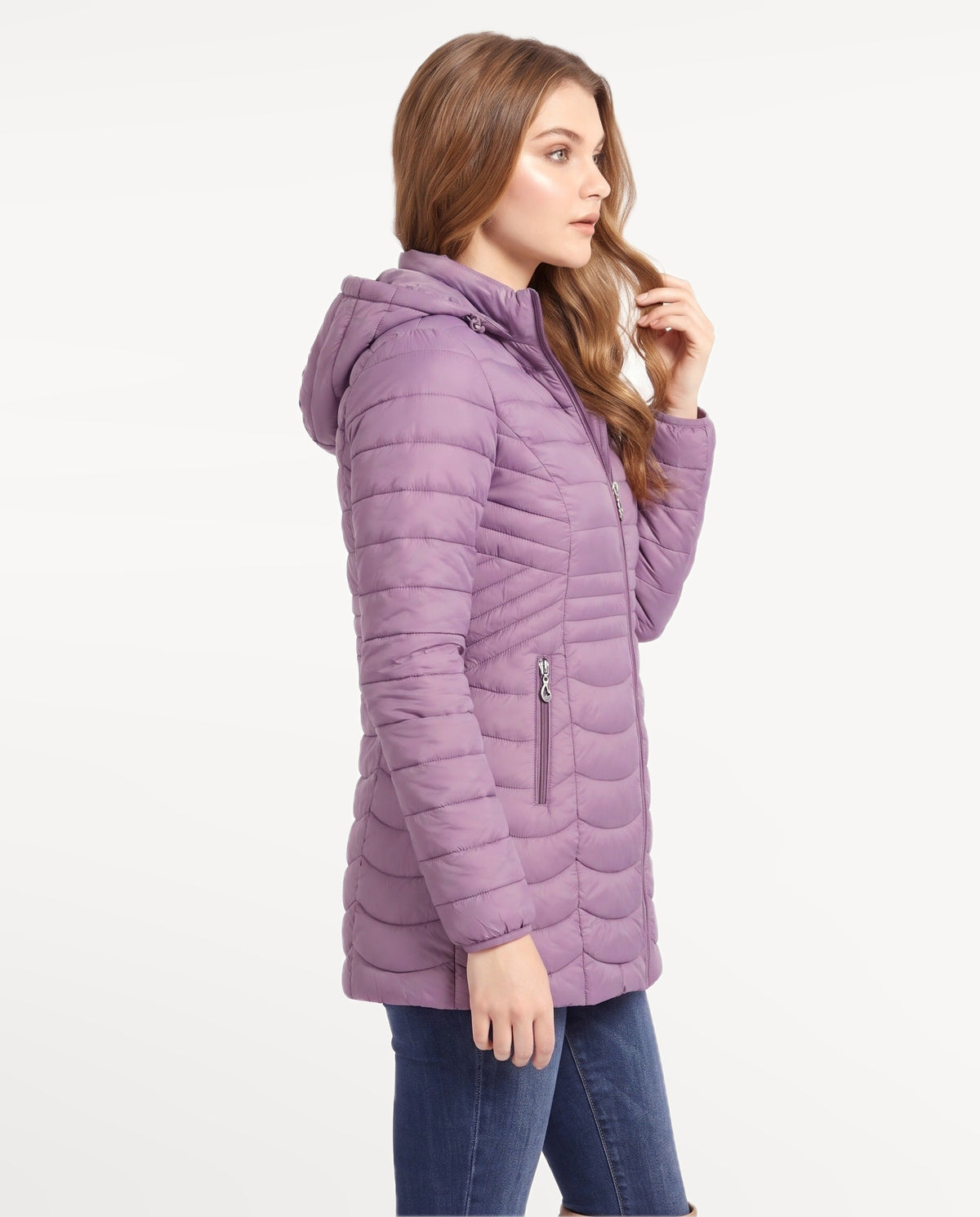 Elodie Puffer in Purple – right side view | SKU: SOR-ELO-PURPLE-XS,SOR-ELO-PURPLE-S,SOR-ELO-PURPLE-M,SOR-ELO-PURPLE-L,SOR-ELO-PURPLE-XL