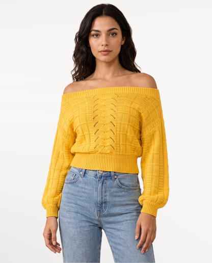 Elowen Knit Sweater in Yellow – view 1