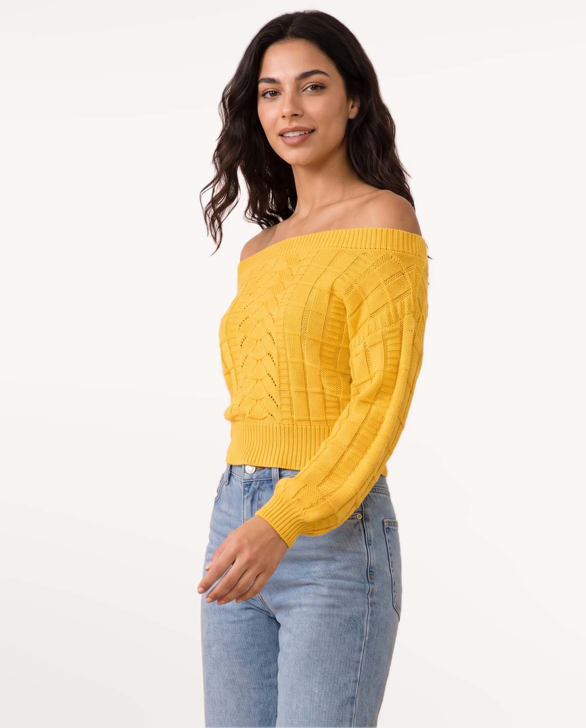 Elowen Knit Sweater in Yellow – view 5 | SKU: EKS-746205918364127-YELLOW-XS,EKS-746205918364127-YELLOW-S,EKS-746205918364127-YELLOW-M,EKS-746205918364127-YELLOW-L,EKS-746205918364127-YELLOW-XL