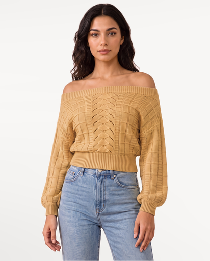 Elowen Knit Sweater in Khaki – view 1