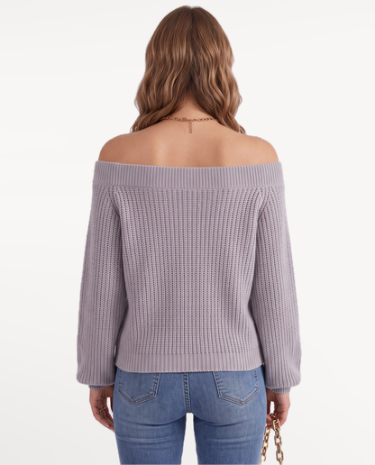 Elowen Knit Sweater in Gray – view 2 | SKU: EKS-683417952064218-GRAY-XS,EKS-683417952064218-GRAY-S,EKS-683417952064218-GRAY-M,EKS-683417952064218-GRAY-L,EKS-683417952064218-GRAY-XL