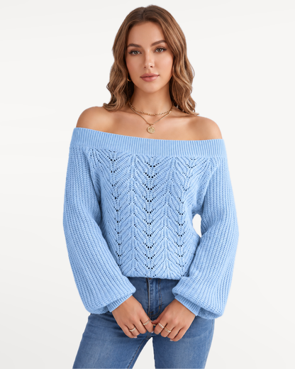 Elowen Knit Sweater in Light Blue – view 1
