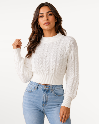 Elowen Knit Sweater in White – view 1