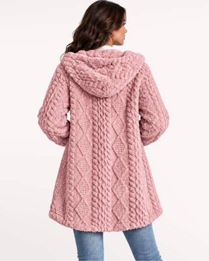 Elowyn Hooded Cardigan in Pink – view 2 | SKU: EHC-417835926104783-PINK-XS,EHC-417835926104783-PINK-S,EHC-417835926104783-PINK-M,EHC-417835926104783-PINK-L,EHC-417835926104783-PINK-XL