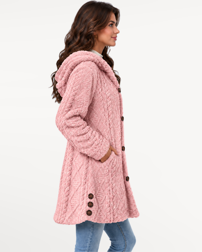 Elowyn Hooded Cardigan in Pink – view 4 | SKU: EHC-417835926104783-PINK-XS,EHC-417835926104783-PINK-S,EHC-417835926104783-PINK-M,EHC-417835926104783-PINK-L,EHC-417835926104783-PINK-XL