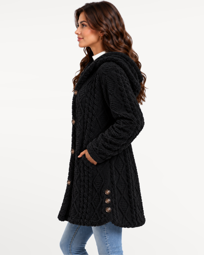 Elowyn Hooded Cardigan in Black – view 5 | SKU: EHC-417835926104783-BLACK-XS,EHC-417835926104783-BLACK-S,EHC-417835926104783-BLACK-M,EHC-417835926104783-BLACK-L,EHC-417835926104783-BLACK-XL