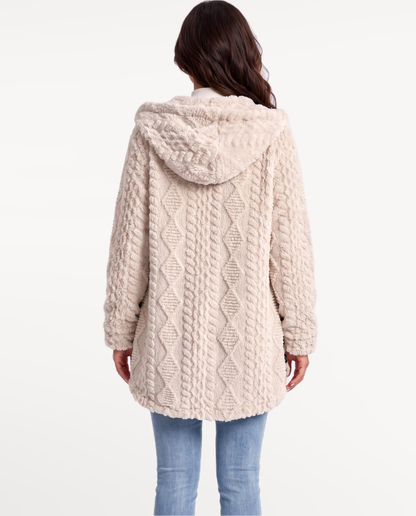 Elowyn Hooded Cardigan in Apricot – view 2 | SKU: EHC-417835926104783-APRICOT-XS,EHC-417835926104783-APRICOT-S,EHC-417835926104783-APRICOT-M,EHC-417835926104783-APRICOT-L,EHC-417835926104783-APRICOT-XL