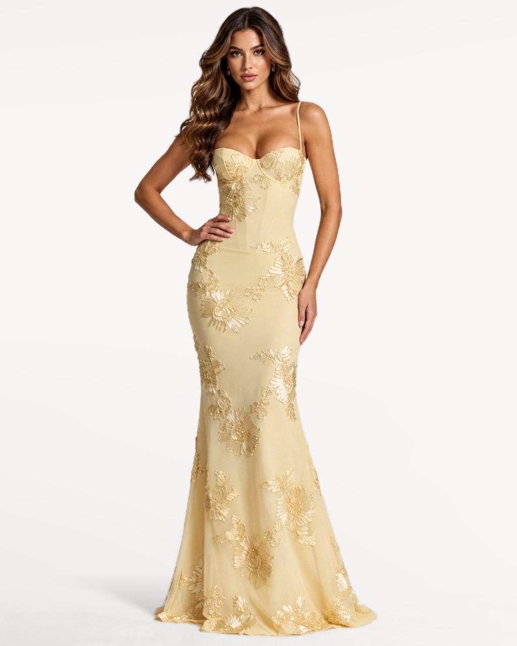 Florienne Maxi Dress in Yellow – Front view