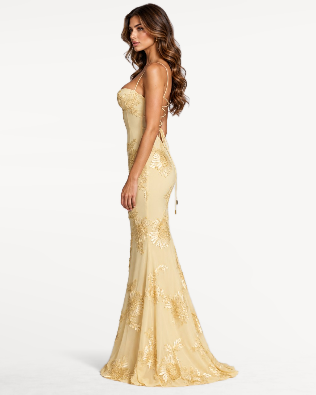 Florienne Maxi Dress in Yellow – Side view
