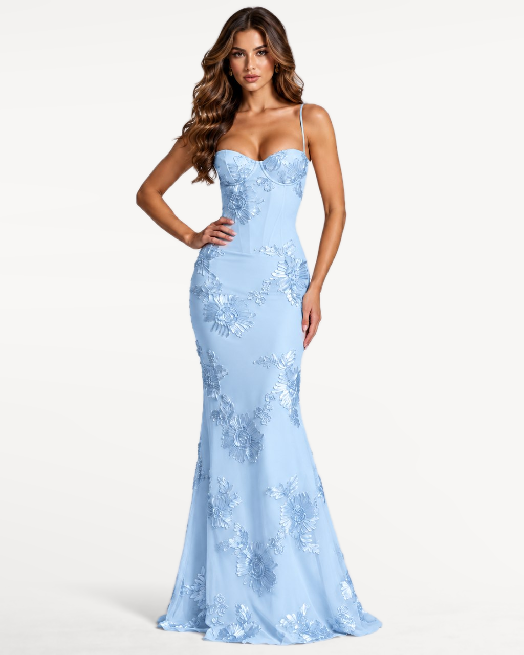 Florienne Maxi Dress in Blue – Front view