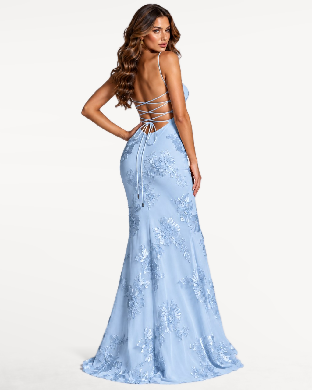 Florienne Maxi Dress in Blue – Back view