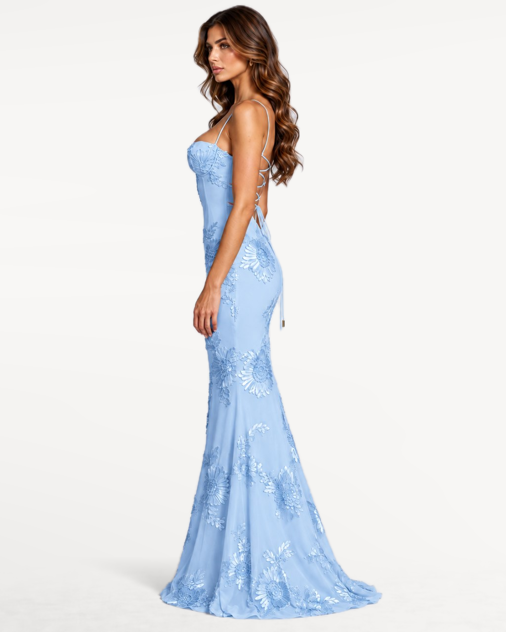 Florienne Maxi Dress in Blue – Side view