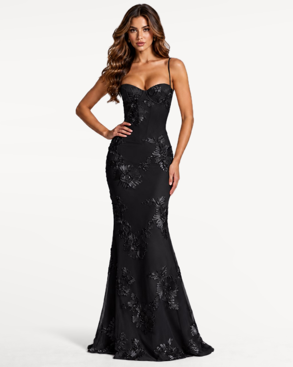 Florienne Maxi Dress in Black – Front view