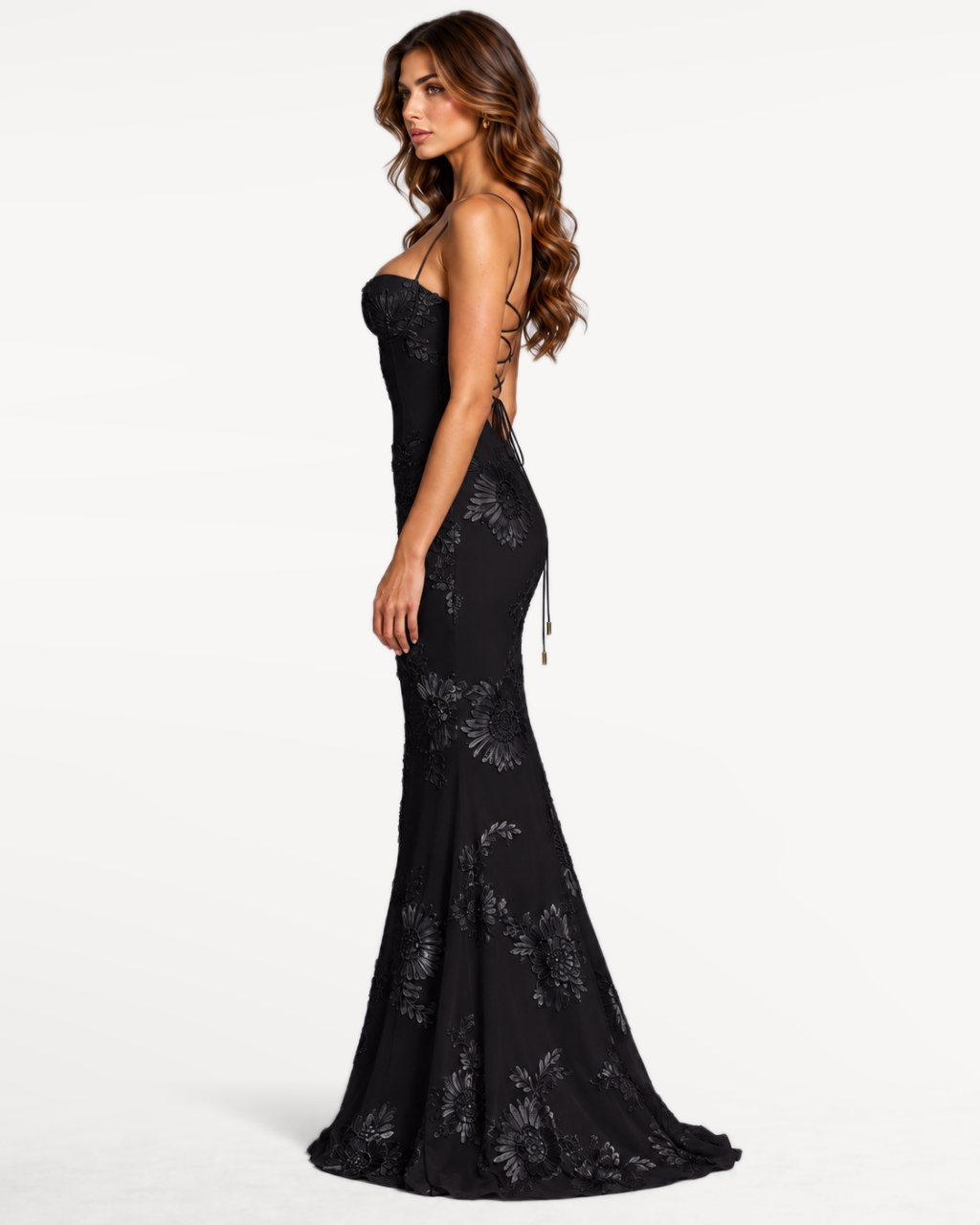 Florienne Maxi Dress in Black – Side view