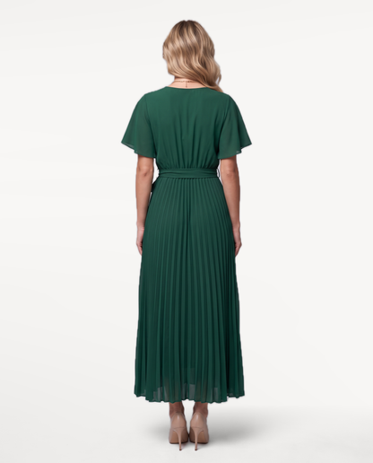 Flowing Wrap Dress in Green – view 2 | SKU: SOR-FLOWINGWRAP-green-XS,SOR-FLOWINGWRAP-green-S,SOR-FLOWINGWRAP-green-M,SOR-FLOWINGWRAP-green-L,SOR-FLOWINGWRAP-green-XL