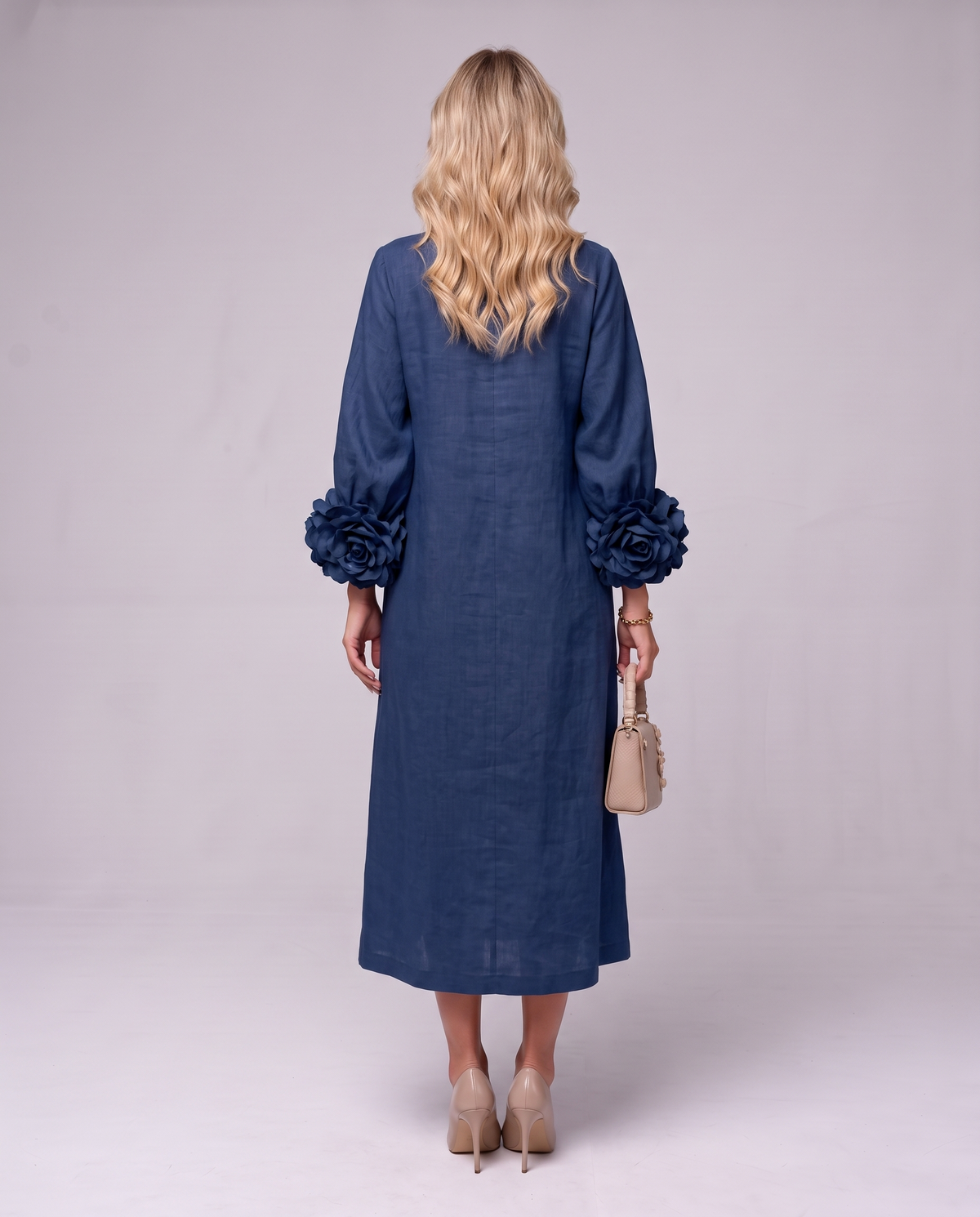 Rosette Sleeve Dress