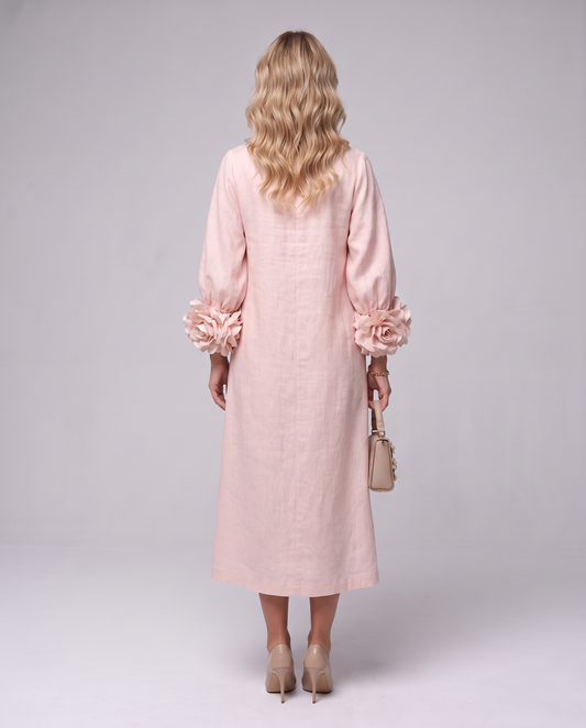 Rosette Sleeve Dress