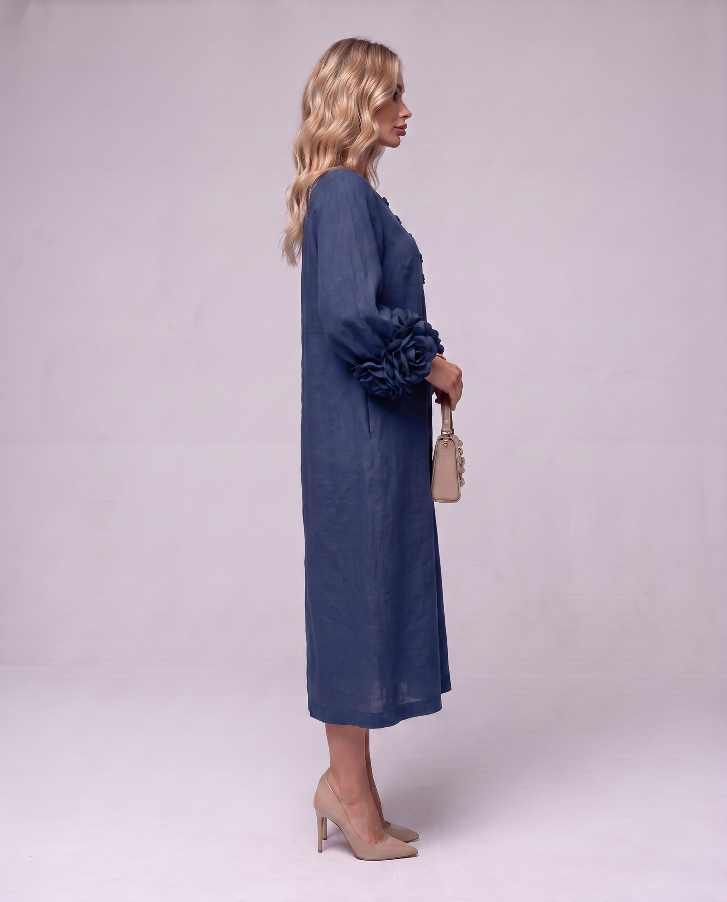 Rosette Sleeve Dress