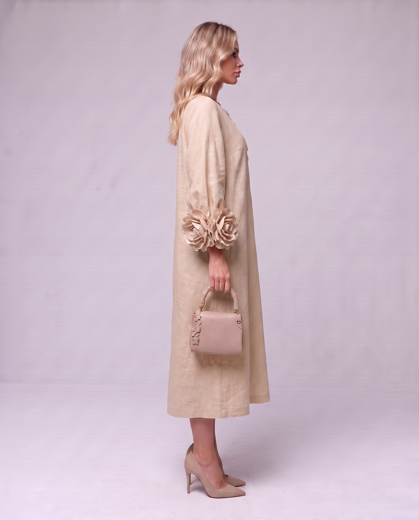 Rosette Sleeve Dress