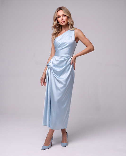 Draped Satin Dress