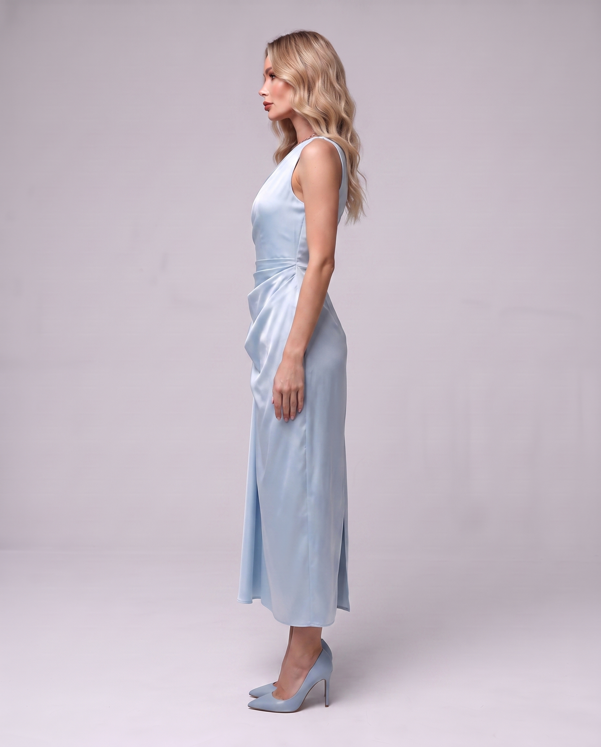 Draped Satin Dress
