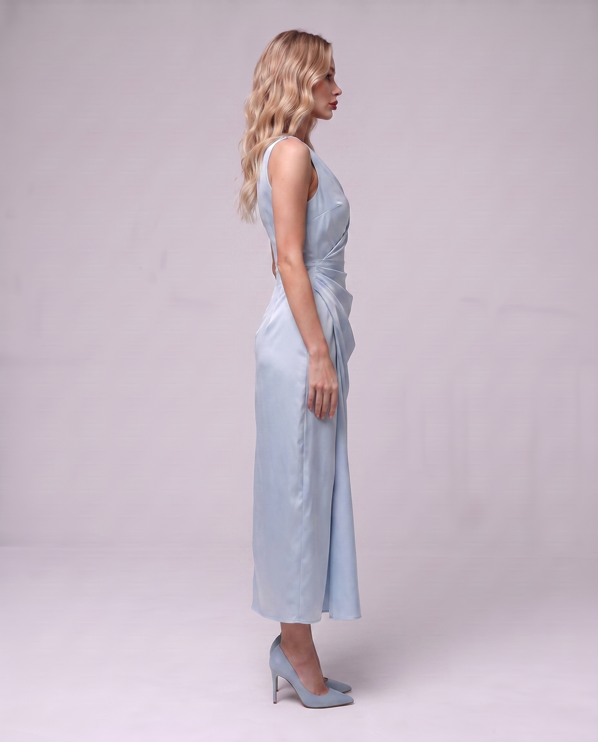 Draped Satin Dress