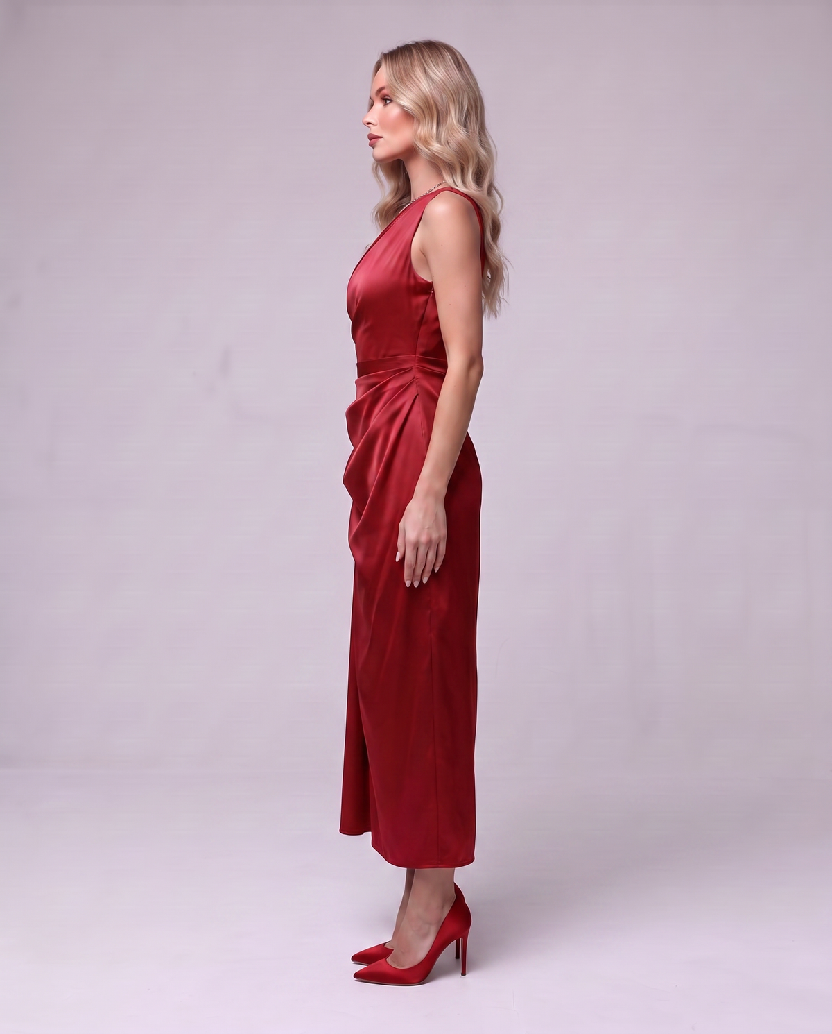 Draped Satin Dress
