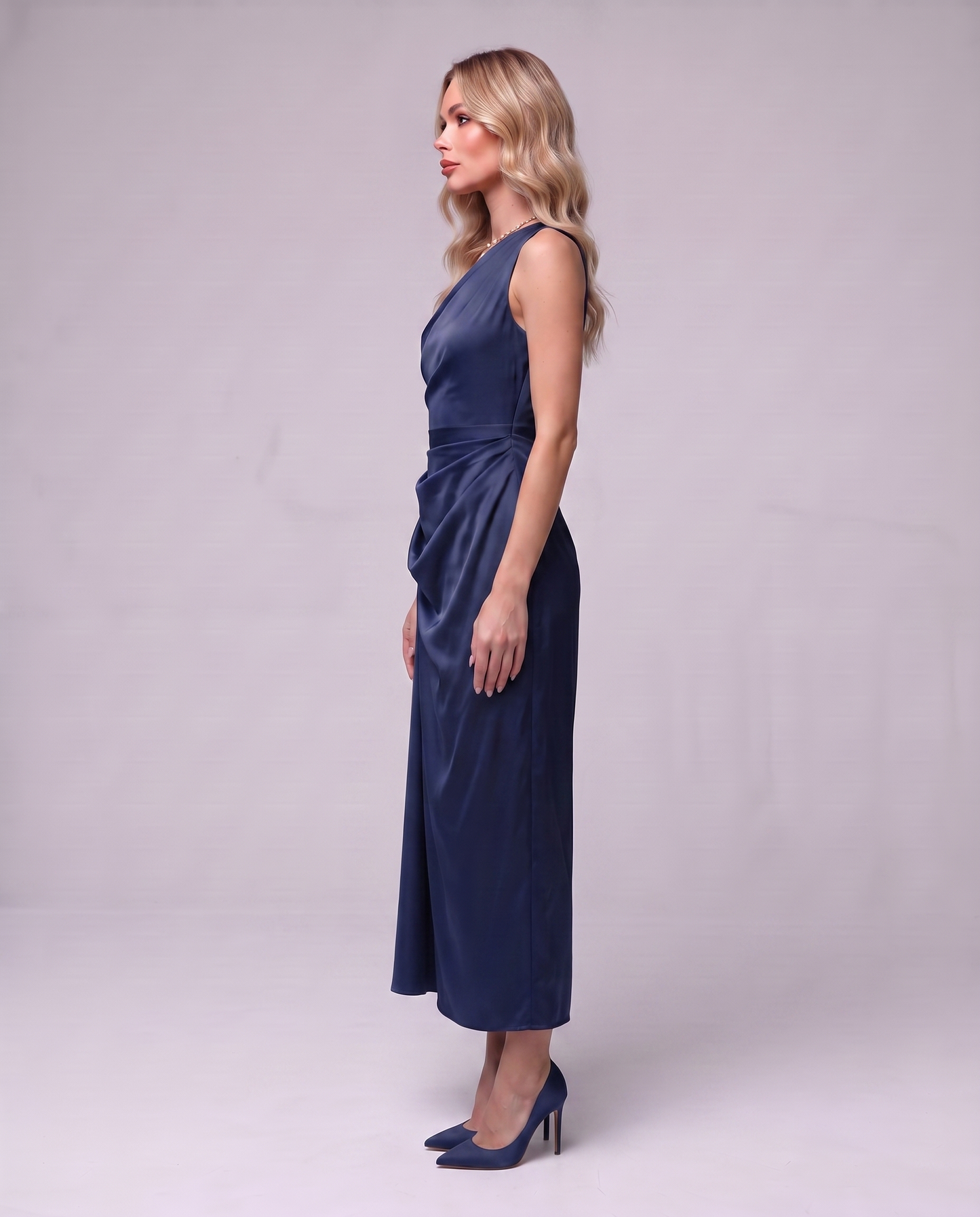 Draped Satin Dress