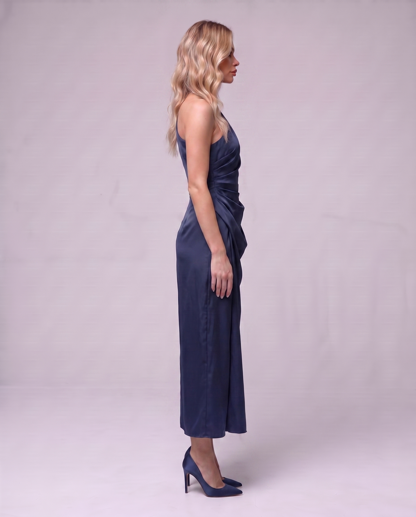 Draped Satin Dress