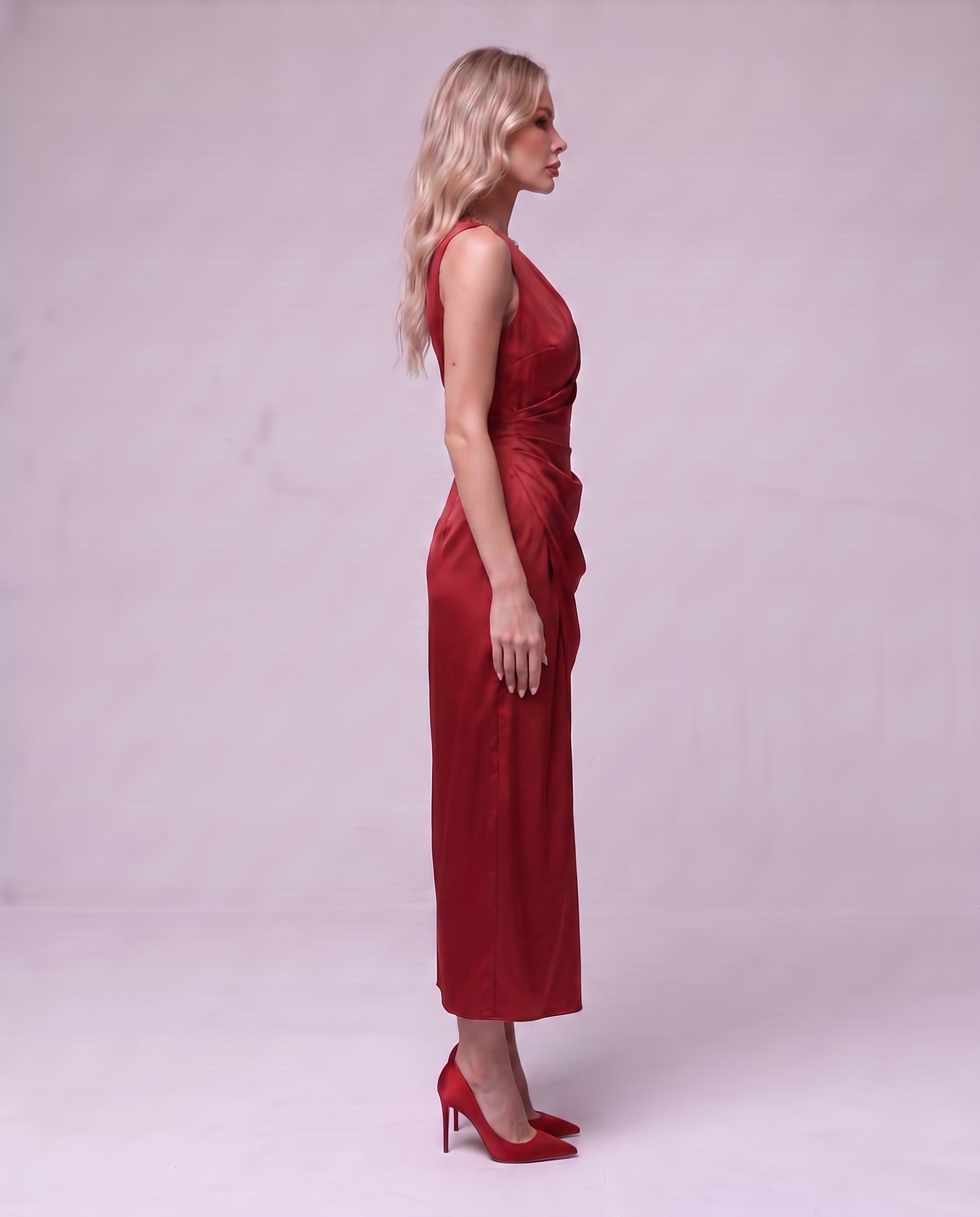 Draped Satin Dress