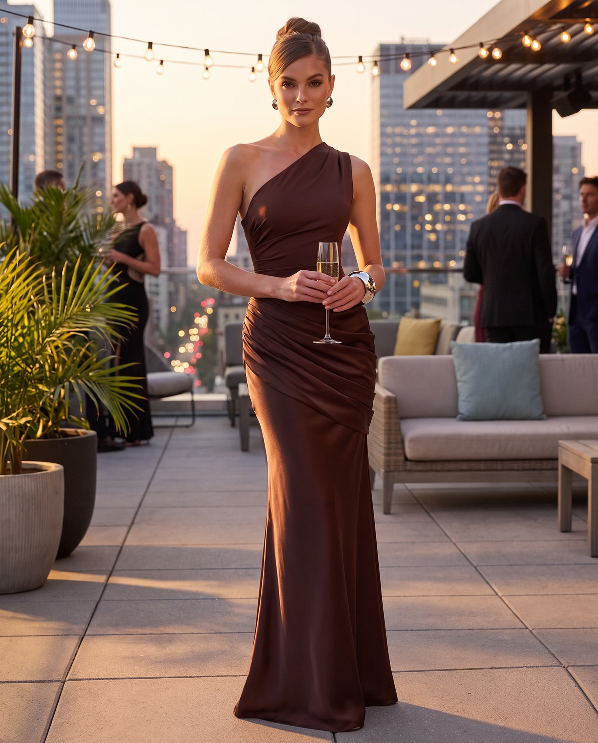Regal Drape Gown
