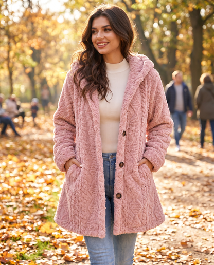 Elowyn Hooded Cardigan in Pink – view 6 | SKU: EHC-417835926104783-PINK-XS,EHC-417835926104783-PINK-S,EHC-417835926104783-PINK-M,EHC-417835926104783-PINK-L,EHC-417835926104783-PINK-XL