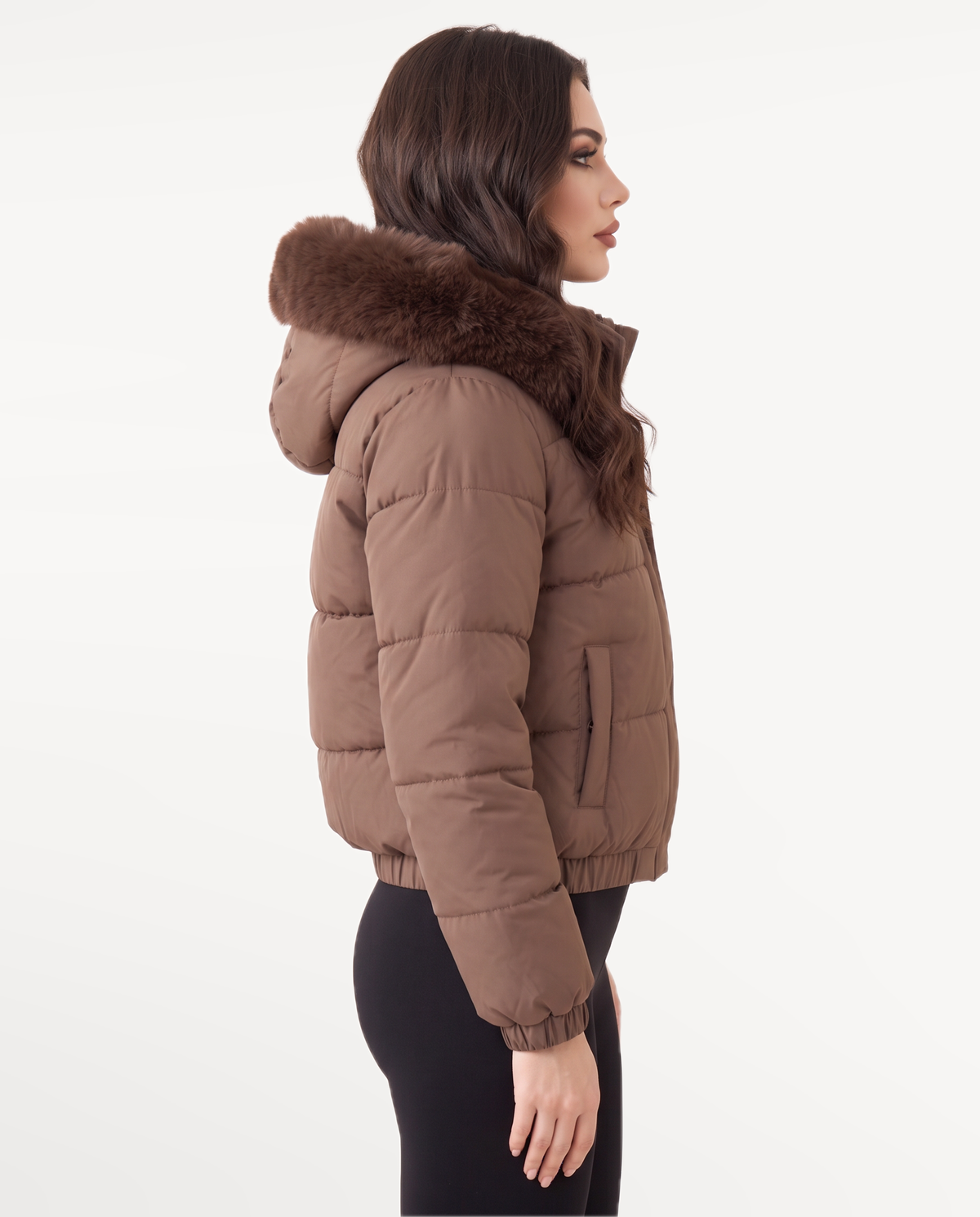 Kira Puffer in Coffee – view 2 | SKU: SOR-KIR-COFFEE-XS,SOR-KIR-COFFEE-S,SOR-KIR-COFFEE-M,SOR-KIR-COFFEE-L,SOR-KIR-COFFEE-XL