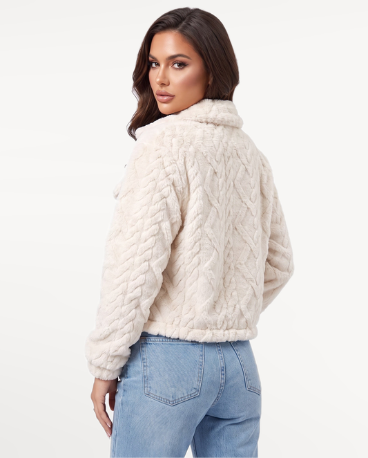 Ivy Plush Jacket in Beige – back view | SKU: SOR-IVY-BEI-XS,SOR-IVY-BEI-S,SOR-IVY-BEI-M,SOR-IVY-BEI-L,SOR-IVY-BEI-XL