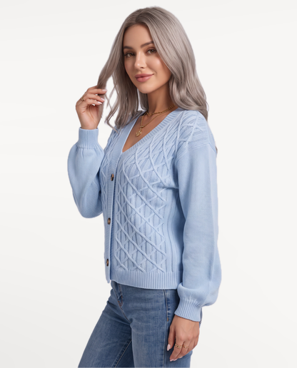 Marielle Knit Sweater in Blue – view 4 | SKU: MKS-391748625104836-BLUE-XS,MKS-391748625104836-BLUE-S,MKS-391748625104836-BLUE-M,MKS-391748625104836-BLUE-L,MKS-391748625104836-BLUE-XL