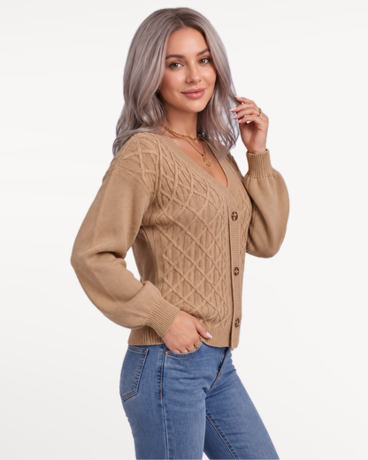 Marielle Knit Sweater in Khaki – view 3 | SKU: MKS-391748625104836-KHAKI-XS,MKS-391748625104836-KHAKI-S,MKS-391748625104836-KHAKI-M,MKS-391748625104836-KHAKI-L,MKS-391748625104836-KHAKI-XL