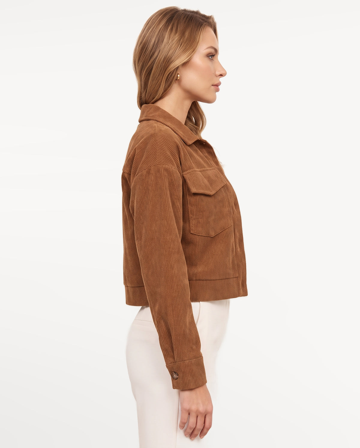 Marlowe Corduroy Jacket in brown — right profile | SKU: SOR-MARLOWE-BRN-XS,SOR-MARLOWE-BRN-S,SOR-MARLOWE-BRN-M,SOR-MARLOWE-BRN-L,SOR-MARLOWE-BRN-XL