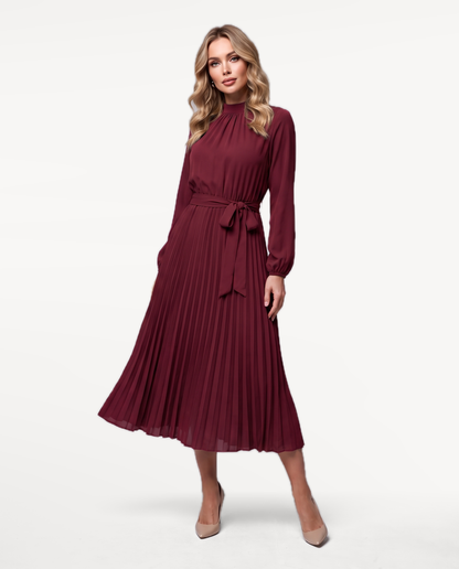 Emerald Bow Dress in Wine Red – view 1